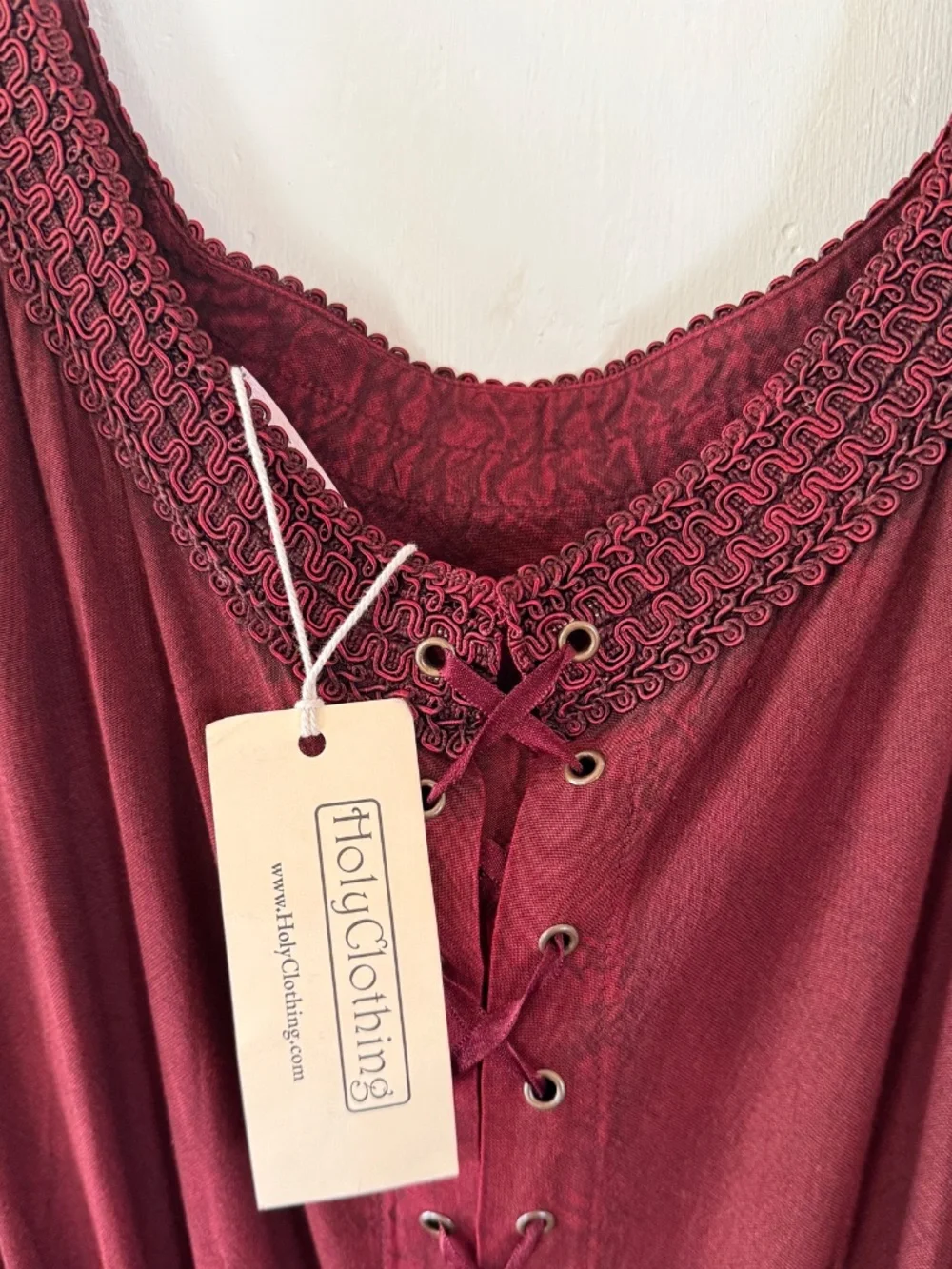 Holy Clothing Renaissance Fair Dress XL/1X (14-16) Burgundy NWT - Picture 4 of 9